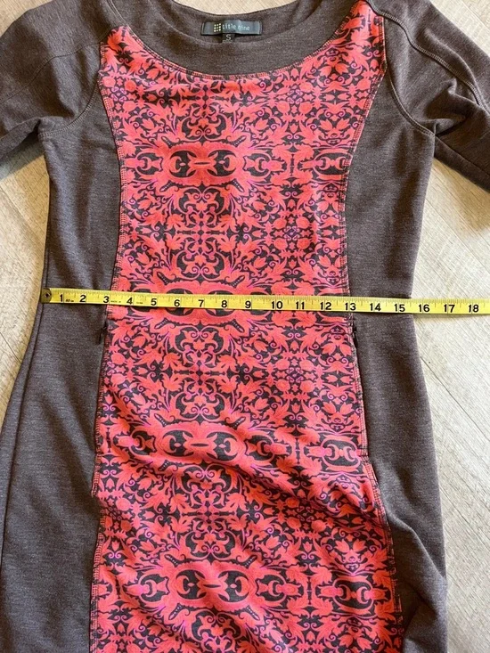 Title Nine Coral and Brown Paneled Jersey Knit Dress - Picture 7 of 9